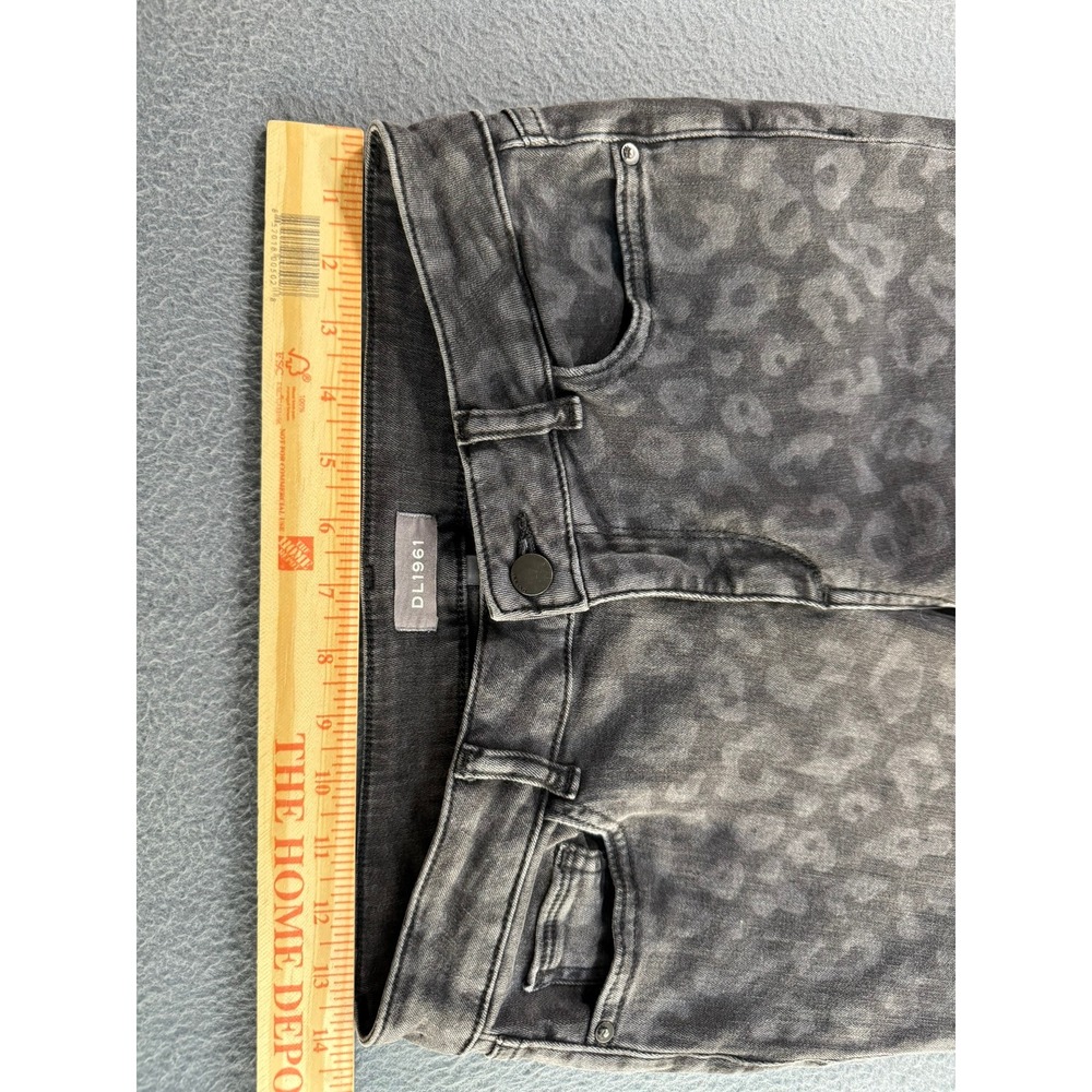 DL1961 Florence Cropped Instasculpt Skinny Jeans Grey Leopard Print 26 Memphis - Picture 10 of 10